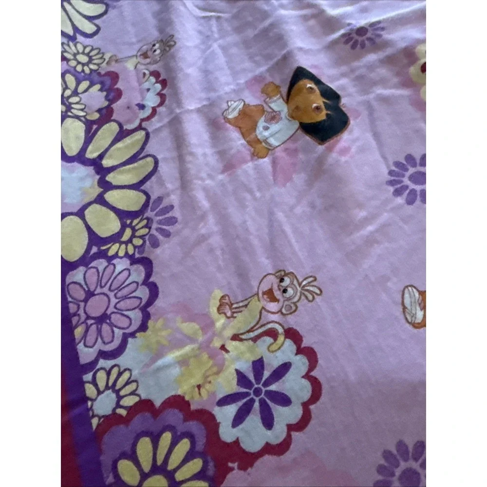 Vintage 2003 Viacom Nickelodeon Dora The Explorer Twin Flat Sheet Kids Bedding